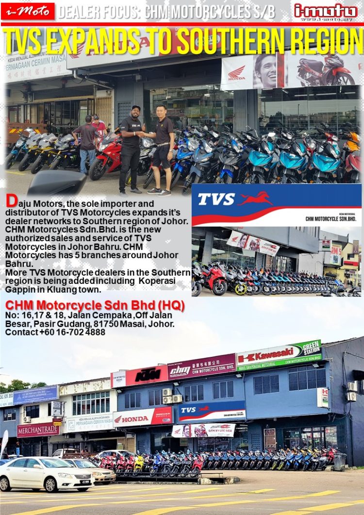 TVS MALAYSIA EXPANDS DEALERSHIP NETWORKS TO SOUTHERN REGION iMoto.my